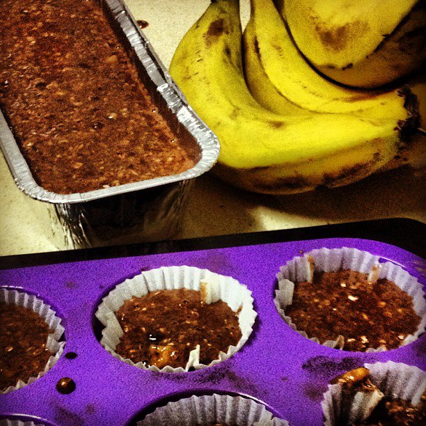 מאפין בננה ושיבולת שועל טעימים ובריאים.